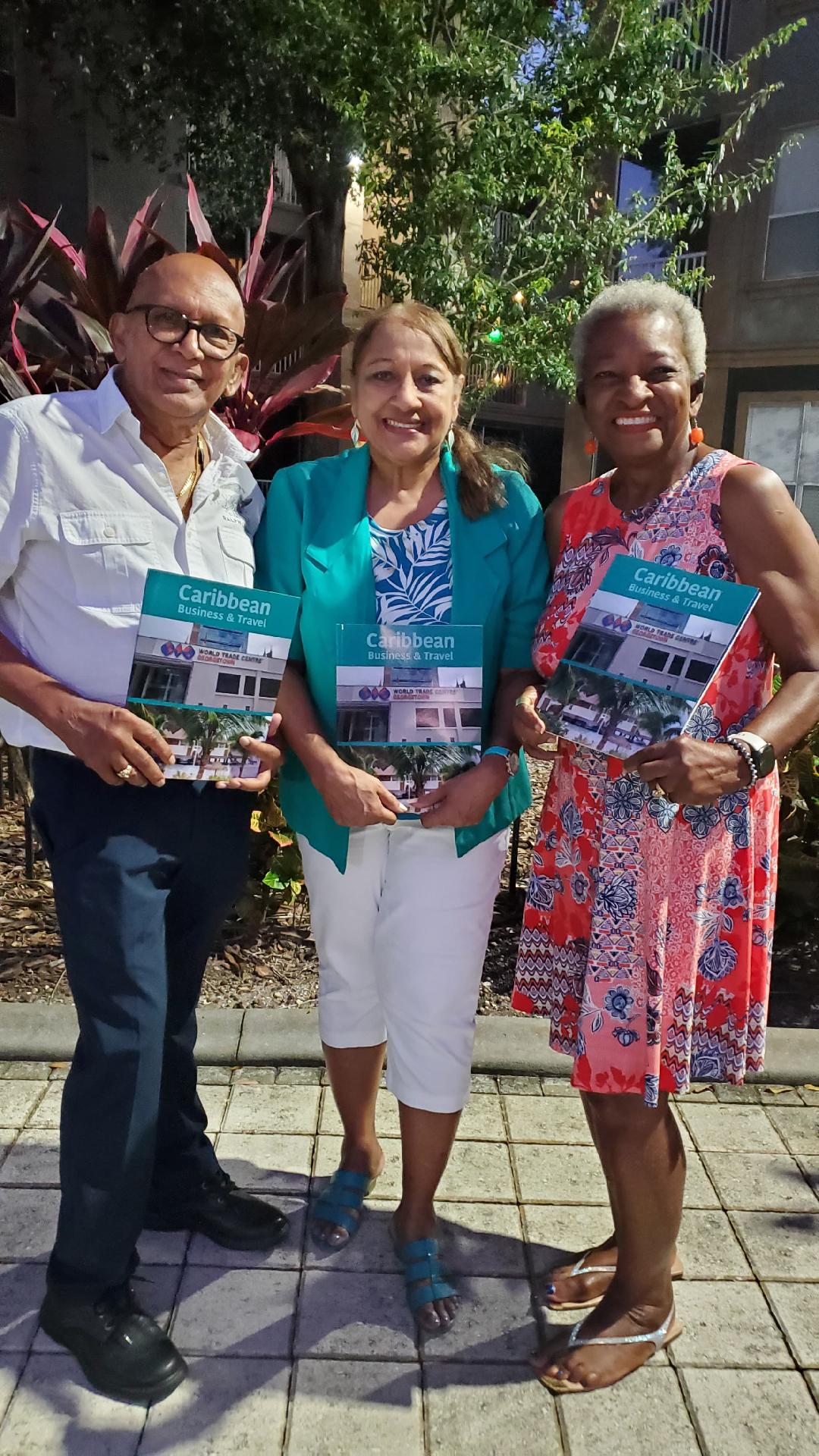 Caribbean Signature team Ralph Seeram, Sandra Ann Baptiste and Beverley Sutherland-Lewis with 2025 publication.