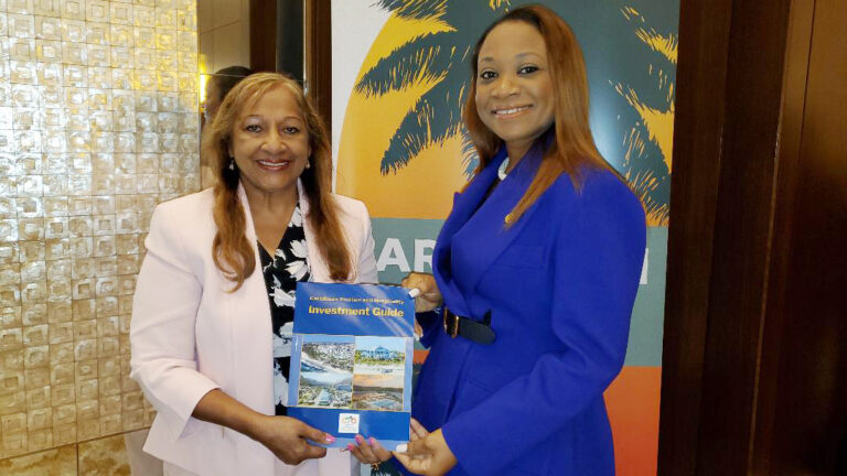 Secretary-General and CEO of the Caribbean Tourism Organization, Dona Regis-Prosper with Sandra Ann Baptiste, Chief Executive Consultant of Carigold Signature.
