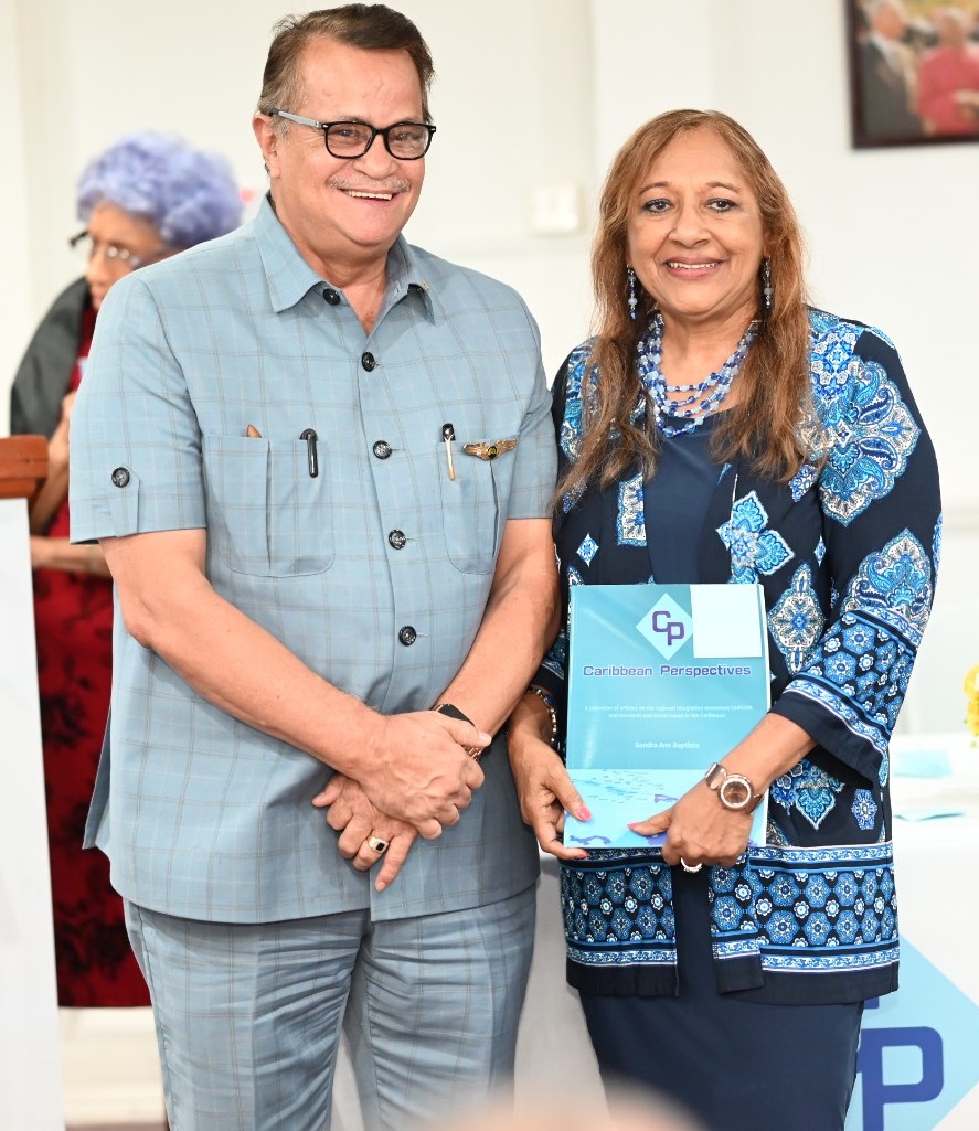 Gerry Gouveia, National Security Advisor to Guyana’s President, His Excellency Irfaan Ali, and author Sandra Ann Baptiste.